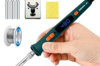 120W Electric Soldering Iron Welding Tool Adjustable Temperature LCD Ceramic Heater Soldering Iron Head Desoldering Pump Set