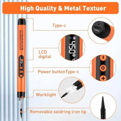 USB Smart Soldering Iron Kit Digital Display Type-C Interface Electric LED Soldering Iron Adjustable Temperature Welding Tool ﻿, - Image 2