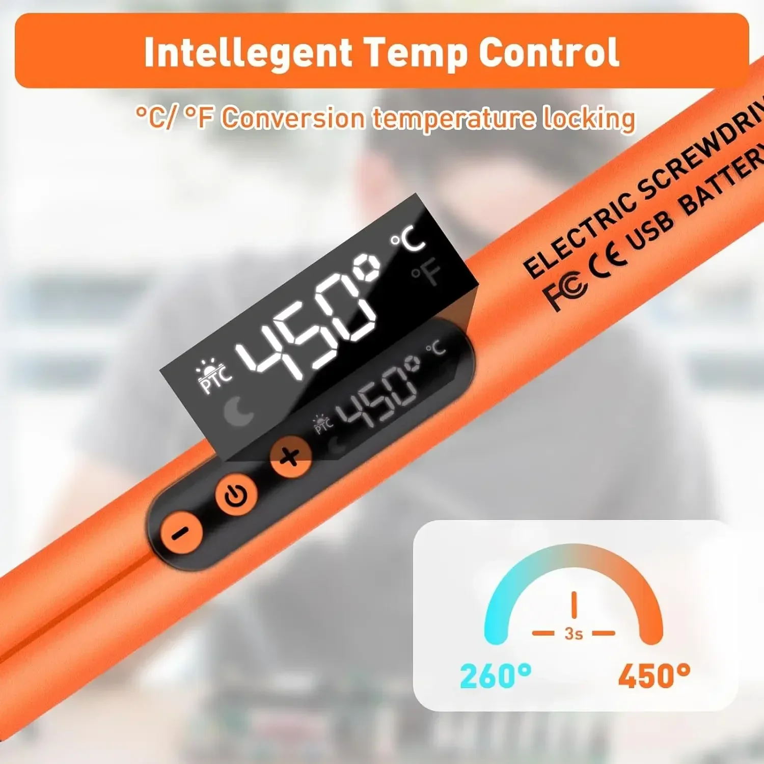 USB Smart Soldering Iron Kit Digital Display Type-C Interface Electric LED Soldering Iron Adjustable Temperature Welding Tool ﻿