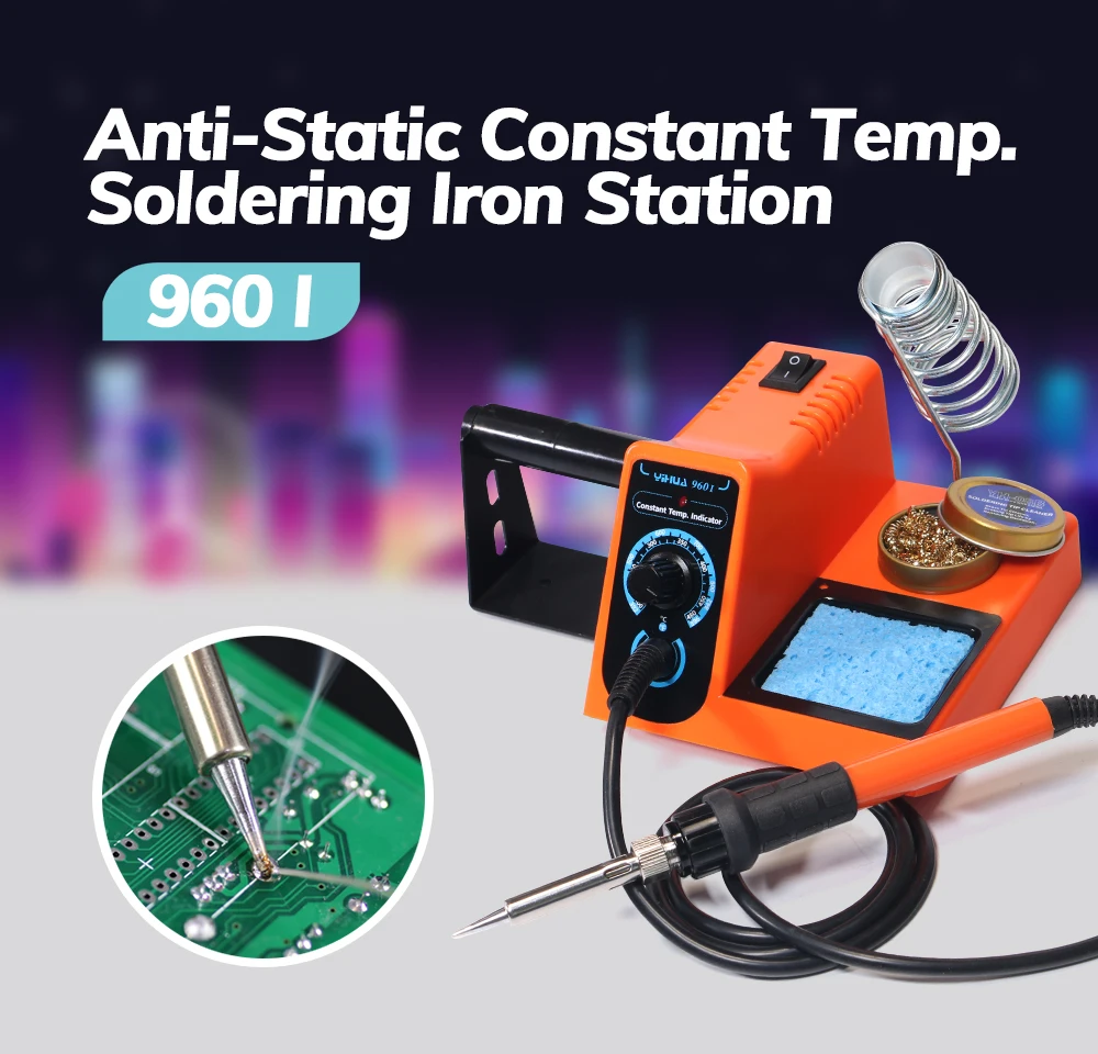 YIHUA 926LED-III Digital Electric Soldering Iron Kit with Helping Hands 960I Adjustable Temperature Portable Soldering Station