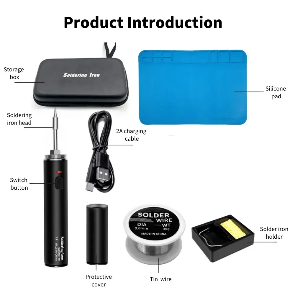 Usb Soldering Iron 5V Mini Convenient Adjustable Temperature Home Tools Diy Manual Radio Soldering Iron Set