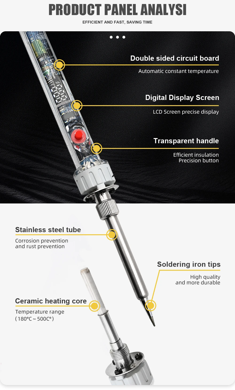 JCD 90W Electric Soldering Iron New P907 Transparent shell LCD Digital Display Adjustable Temperature 220V/110V Welding Tools JCD 90W Electric Soldering Iron New P907 Transparent shell LCD Digital Display Adjustable Temperature 220V/110V Welding Tools
