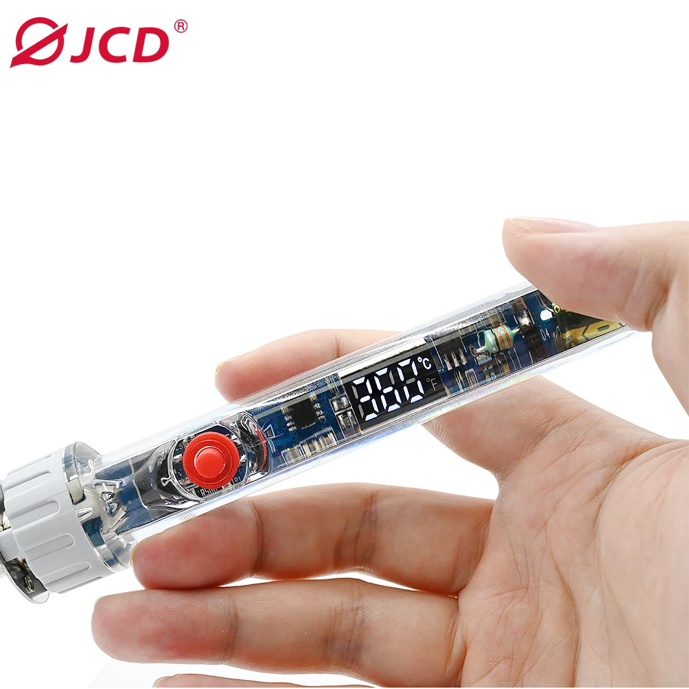 JCD 90W Electric Soldering Iron New P907 Transparent shell LCD Digital Display Adjustable Temperature 220V/110V Welding Tools JCD 90W Electric Soldering Iron New P907 Transparent shell LCD Digital Display Adjustable Temperature 220V/110V Welding Tools