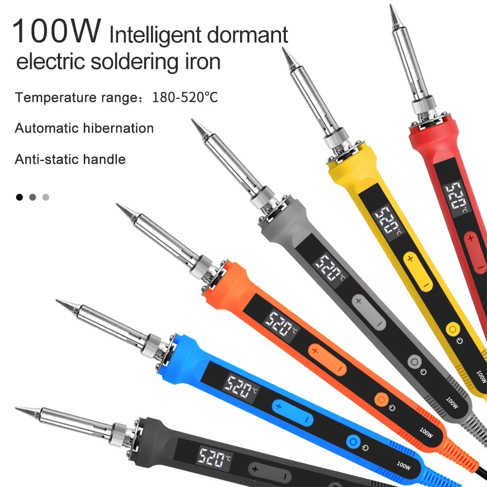 100W 120W 150W Digital Soldering Iron Set Kit Repair Welding Tool Set Calibration Temperature Adjustable 180-520-600C 907 909