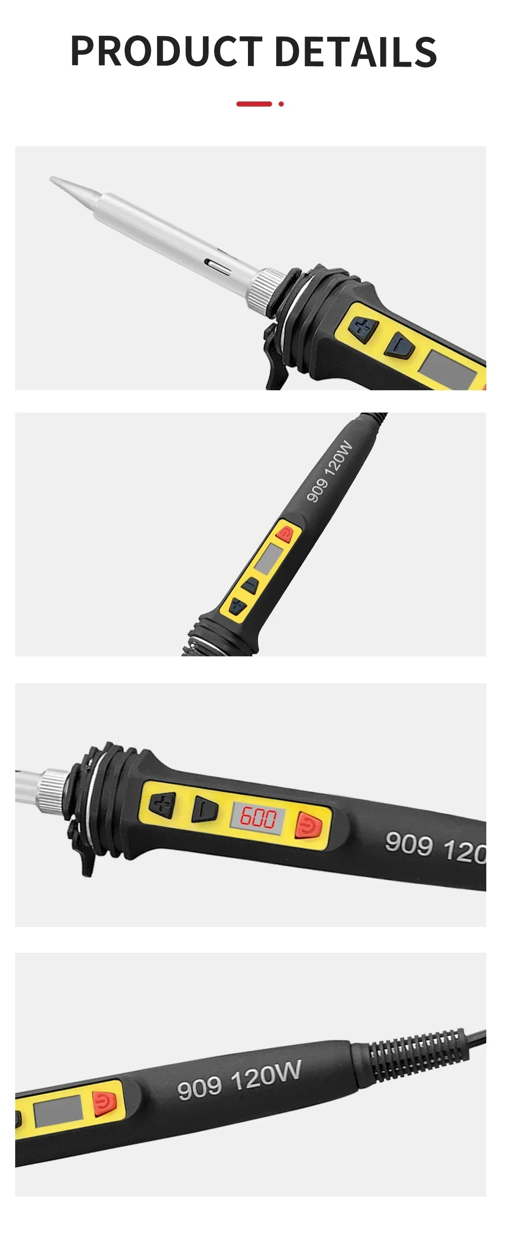 100W 120W 150W Digital Soldering Iron Set Kit Repair Welding Tool Set Calibration Temperature Adjustable 180-520-600C 907 909
