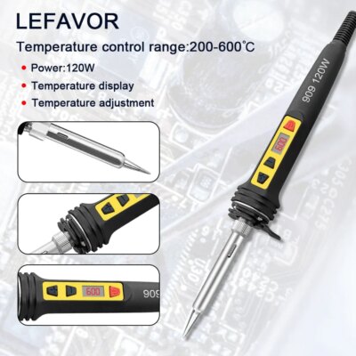 100W 120W 150W Digital Soldering Iron Set Kit Repair Welding Tool Set Calibration Temperature Adjustable 180-520-600C 907 909 - Image 3