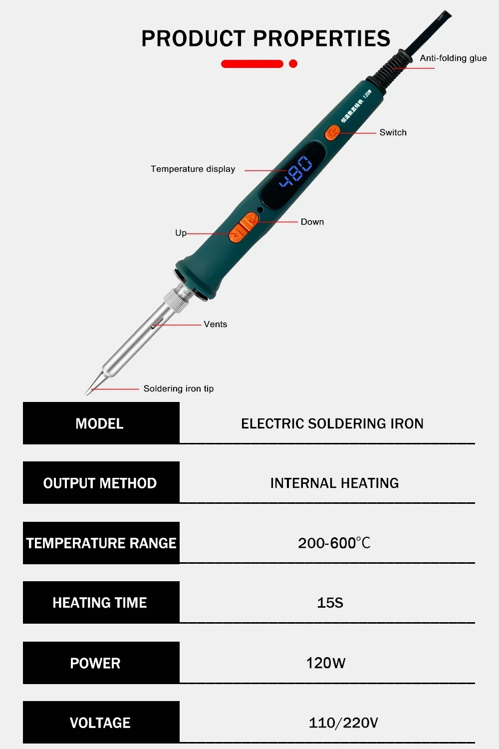 100W 120W 150W Digital Soldering Iron Set Kit Repair Welding Tool Set Calibration Temperature Adjustable 180-520-600C 907 909