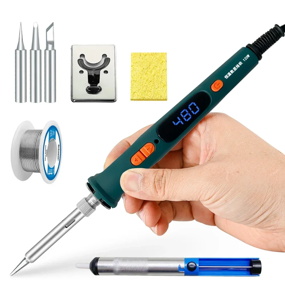 100W 120W 150W Digital Soldering Iron Set Kit Repair Welding Tool Set Calibration Temperature Adjustable 180-520-600C 907 909