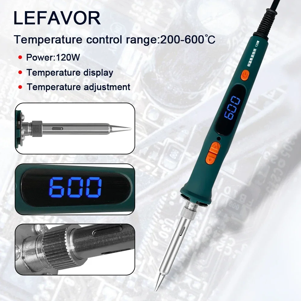 100W 120W 150W Digital Soldering Iron Set Kit Repair Welding Tool Set Calibration Temperature Adjustable 180-520-600C 907 909