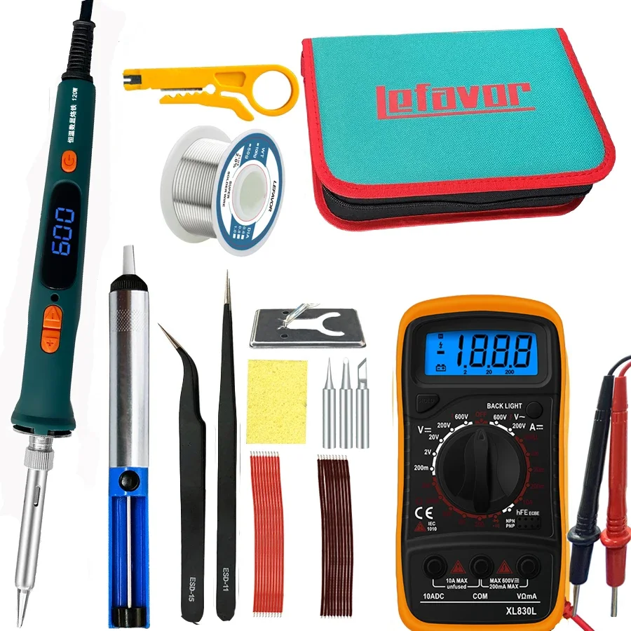 100W 120W 150W Digital Soldering Iron Set Kit Repair Welding Tool Set Calibration Temperature Adjustable 180-520-600C 907 909