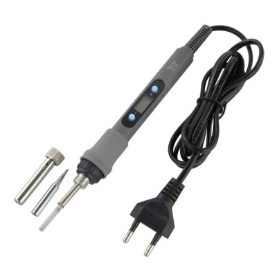 Gray 80W Digital Display Adjustable Temperature Electric Soldering Iron With Multimeter Tin Absorber Soldering Repair Tool Kit - Image 4