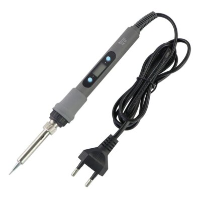 Gray 80W Digital Display Adjustable Temperature Electric Soldering Iron With Multimeter Tin Absorber Soldering Repair Tool Kit - Image 3