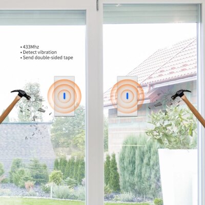 Staniot 4Pcs Smart Wireless Door Window Vibration Sensor Glass Break Burglar SOS Alarm Detector For Home Safety Protection - Image 3