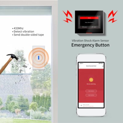 Staniot 4Pcs Smart Wireless Door Window Vibration Sensor Glass Break Burglar SOS Alarm Detector For Home Safety Protection - Image 2