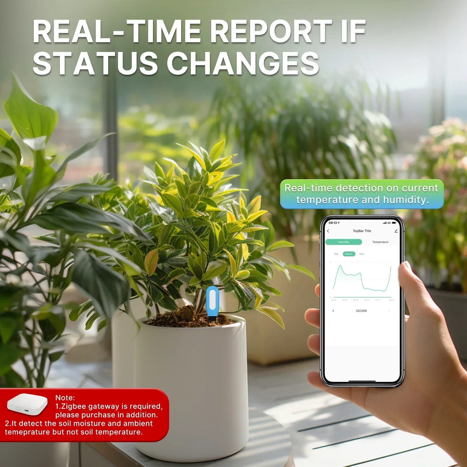 MOES Smart ZigBee Soil Temperature Meter Moisture Humidity Sensor Plant Monitor Detector Garden Automation Irrigation MOES Smart ZigBee Soil Temperature Meter Moisture Humidity Sensor Plant Monitor Detector Garden Automation Irrigation
