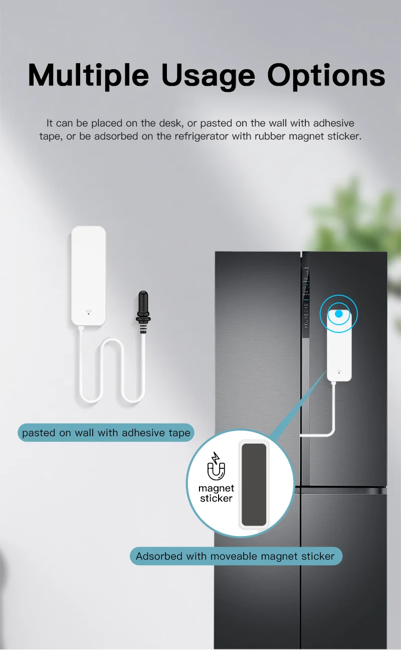 WiFi Temperature and Humidity Sensor External Probe Remote Control Smart Home Monitor Wrok With Alexa Tuya Smart Life