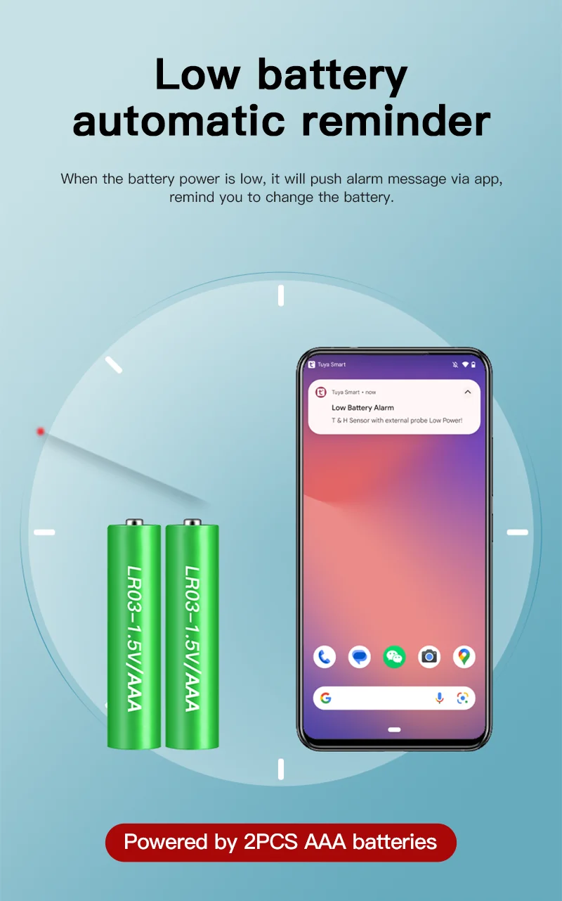 WiFi Temperature and Humidity Sensor External Probe Remote Control Smart Home Monitor Wrok With Alexa Tuya Smart Life