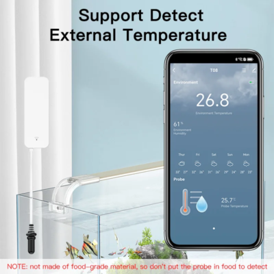 WiFi Temperature and Humidity Sensor External Probe Remote Control Smart Home Monitor Wrok With Alexa Tuya Smart Life - Image 2