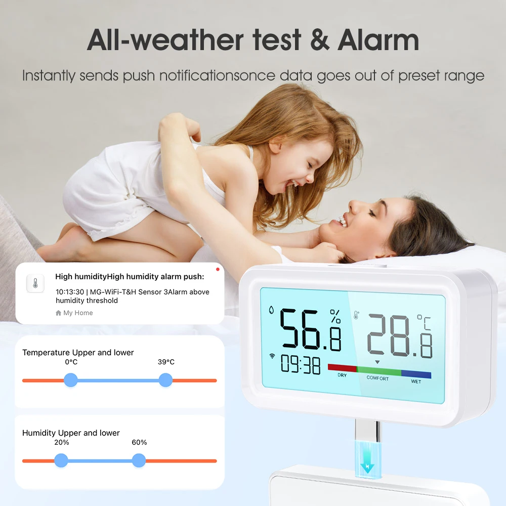 Tuya WiFi ZigBee Temperature Humidity Sensor with Screen Time Display Smart Home Indoor Hygrometer for Alexa Google Smart Life Tuya WiFi ZigBee Temperature Humidity Sensor with Screen Time Display Smart Home Indoor Hygrometer for Alexa Google Smart Life