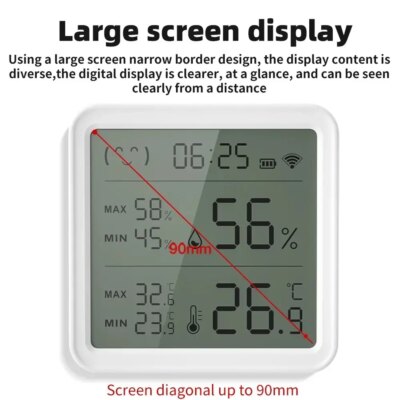 Tuya WiFi Temperature Humidity Sensor For Smart Home Backlight Hygrometer Thermometer Compatible Bluetooth APP Remote Control - Image 3