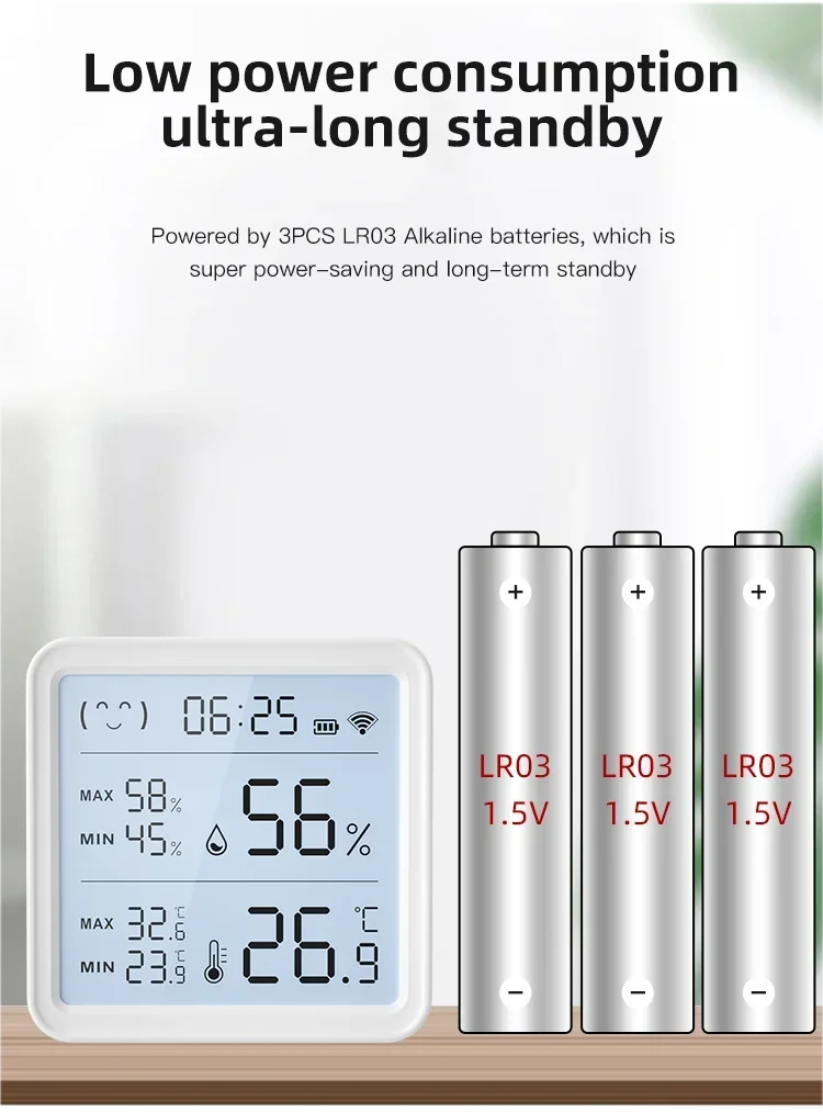 Tuya WiFi Temperature Humidity Sensor For Smart Home Backlight Hygrometer Thermometer Compatible Bluetooth APP Remote Control