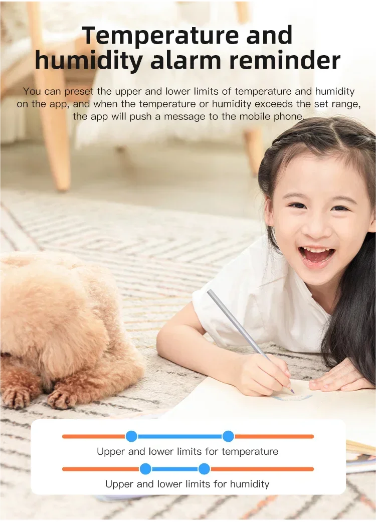 Tuya WiFi Temperature Humidity Sensor For Smart Home Backlight Hygrometer Thermometer Compatible Bluetooth APP Remote Control