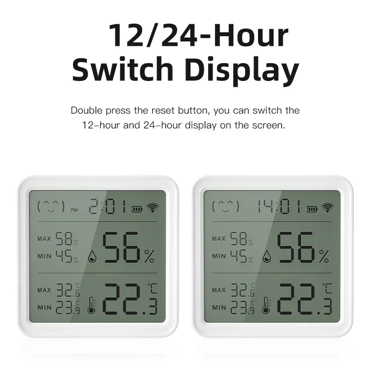 Tuya WiFi Temperature Humidity Sensor For Smart Home Backlight Hygrometer Thermometer Compatible Bluetooth APP Remote Control