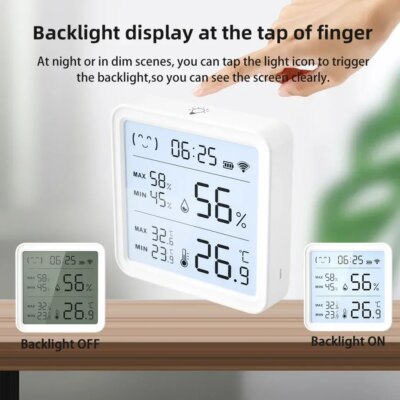 Tuya WiFi Temperature Humidity Sensor For Smart Home Backlight Hygrometer Thermometer Compatible Bluetooth APP Remote Control - Image 4