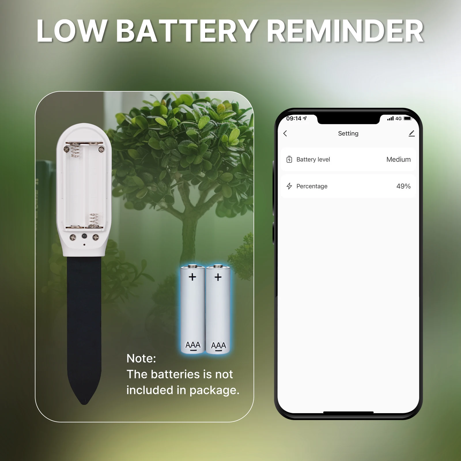 Tuya Smart Garden Soil Moisture Meter Temperature and Humidity Sensor Potted Plant Hygrometer Monitor Plants Moist Testing Tool