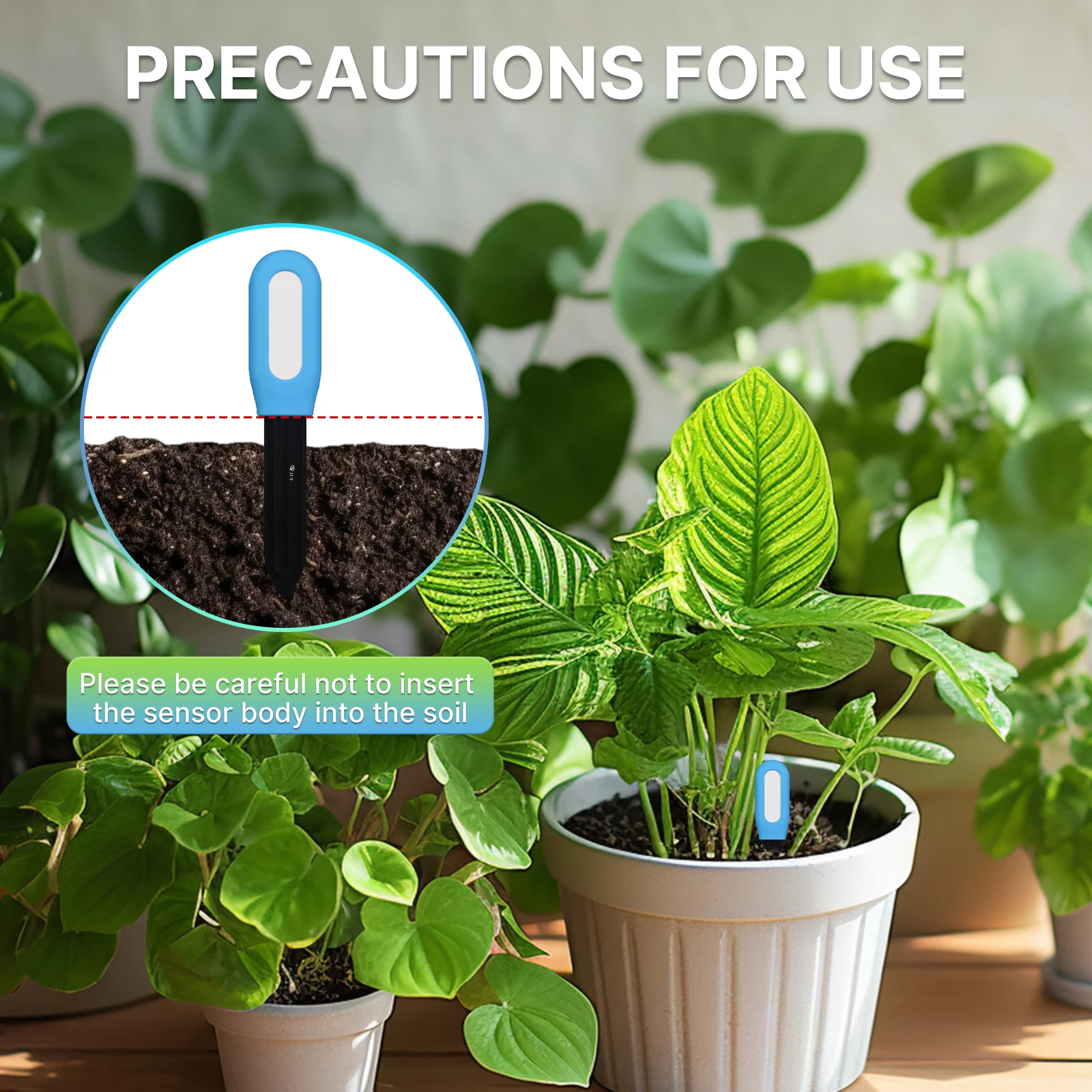 Tuya Smart Garden Soil Moisture Meter Temperature and Humidity Sensor Potted Plant Hygrometer Monitor Plants Moist Testing Tool