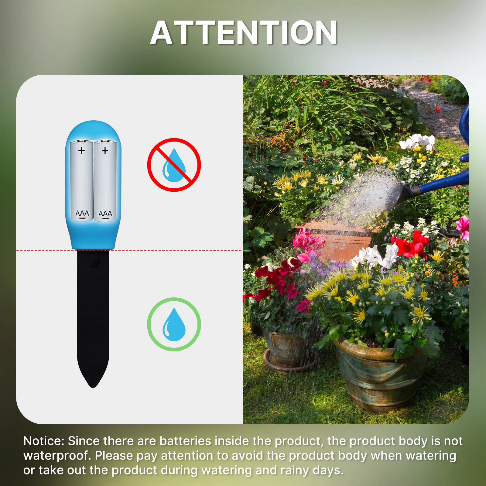 Tuya Smart Garden Soil Moisture Meter Temperature and Humidity Sensor Potted Plant Hygrometer Monitor Plants Moist Testing Tool
