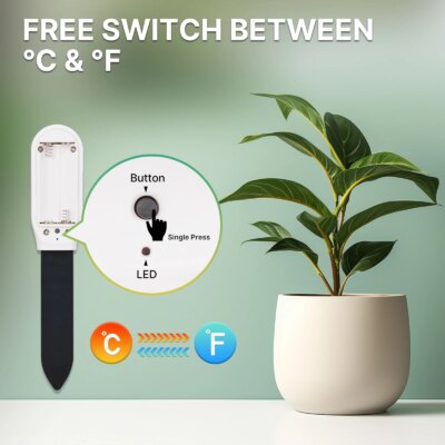 Tuya Smart Garden Soil Moisture Meter Temperature and Humidity Sensor Potted Plant Hygrometer Monitor Plants Moist Testing Tool - Image 5