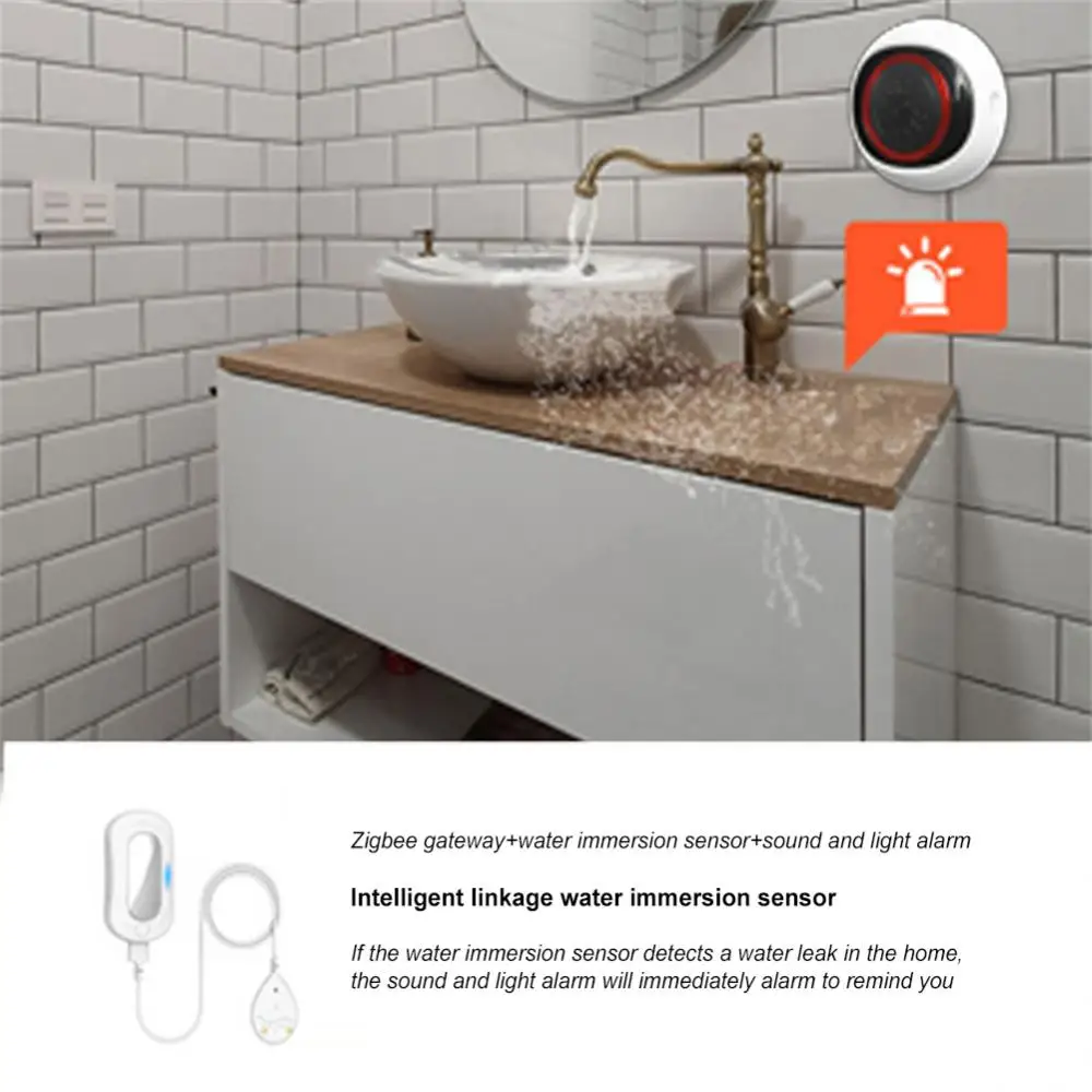 Tuya Zigbee 100DB Smart Sound And Light Alarm Two-in-one Sensor Battery / Usb Dual Power Intelligent Linkage For Smart Life