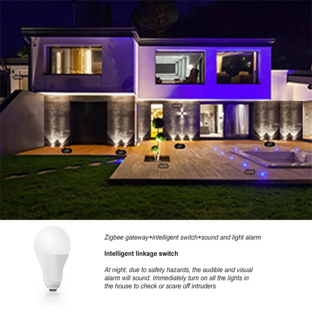 Tuya Zigbee 100DB Smart Sound And Light Alarm Two-in-one Sensor Battery / Usb Dual Power Intelligent Linkage For Smart Life