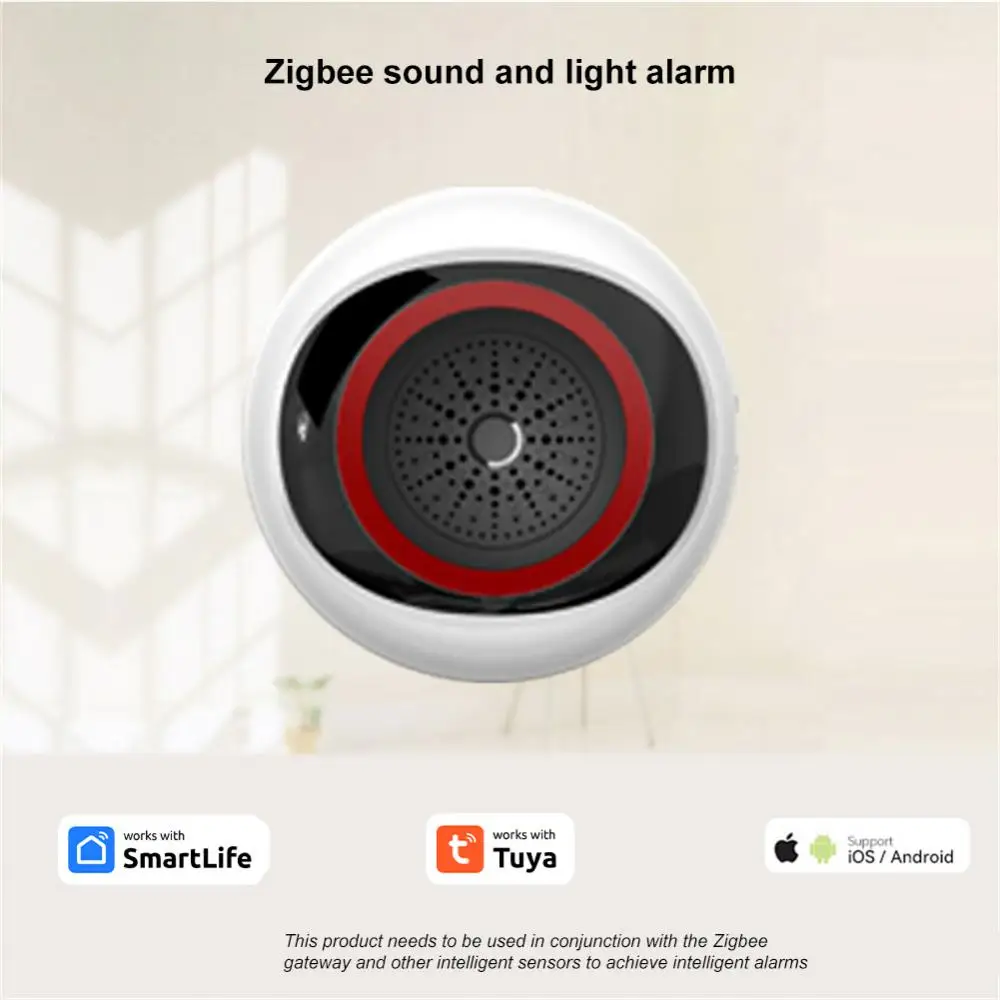 Tuya Zigbee 100DB Smart Sound And Light Alarm Two-in-one Sensor Battery / Usb Dual Power Intelligent Linkage For Smart Life