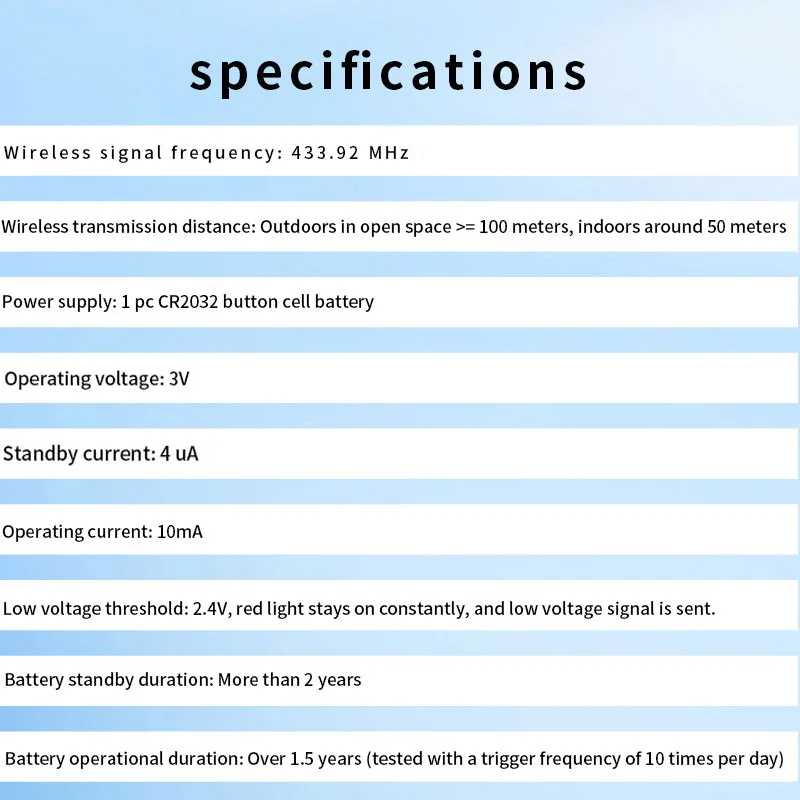 Wireless Window Shock Glass Break Detector 433MHz Door Vibration Sensor with Senstitive Adjustment for Security Alarm System