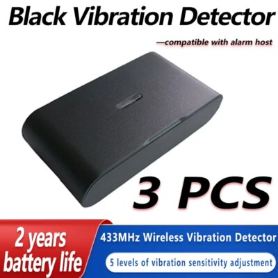 Wireless Window Shock Glass Break Detector 433MHz Door Vibration Sensor with Senstitive Adjustment for Security Alarm System
