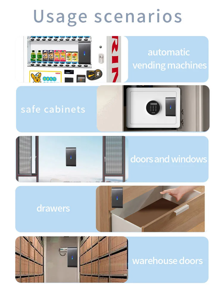 Wireless Window Shock Glass Break Detector 433MHz Door Vibration Sensor with Senstitive Adjustment for Security Alarm System