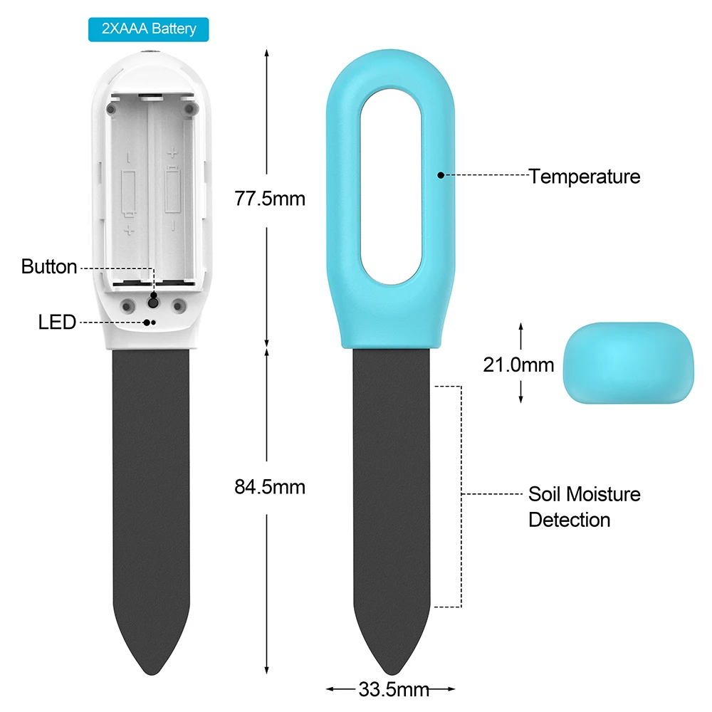 Tuya Smart for Zigbee Soil Tester Temperature and Humidity Meter Thermo Hygrometer Garden Automation Irrigation Detector