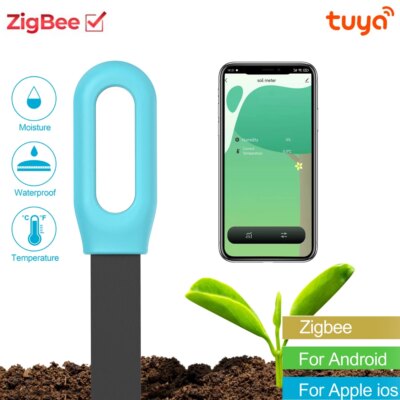 Tuya Smart for Zigbee Soil Tester Temperature and Humidity Meter Thermo Hygrometer Garden Automation Irrigation Detector