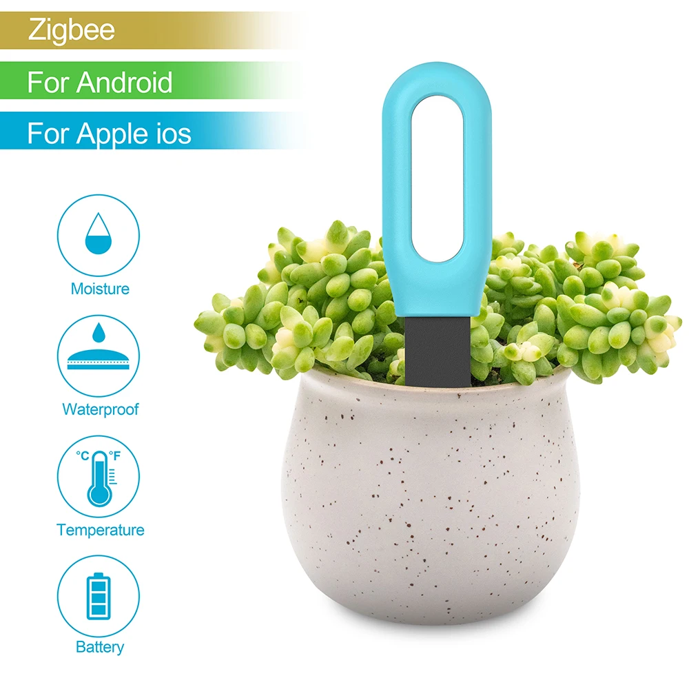 Tuya Smart for Zigbee Soil Tester Temperature and Humidity Meter Thermo Hygrometer Garden Automation Irrigation Detector