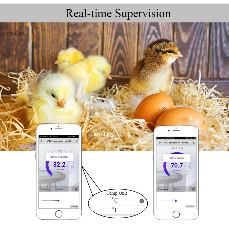 WiFi Temperature Humidity Sensor Big Screen Digital Hygrometer Thermometer Tuya Smart Life For Freezer Plants Moisture Monitor