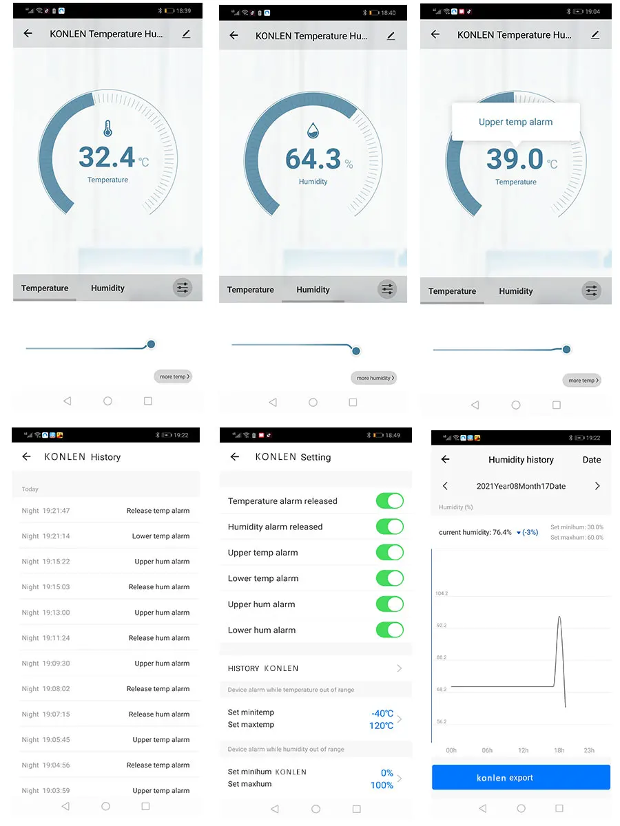 WiFi Temperature Humidity Sensor Big Screen Digital Hygrometer Thermometer Tuya Smart Life For Freezer Plants Moisture Monitor