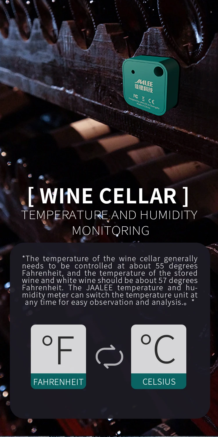 Thermometer/Hygrometer for iPhone/Android Bluetooth  Indoor Temperature Humidity Sensor for Pet Cigar Humidor Guitar wireless