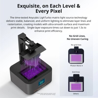 ANYCUBIC Photon Mono 4 LCD UV Resin 3D Printer with 7" 10K high-definition screen High-Speed 3D Printing Size 153×87×165mm - Image 4