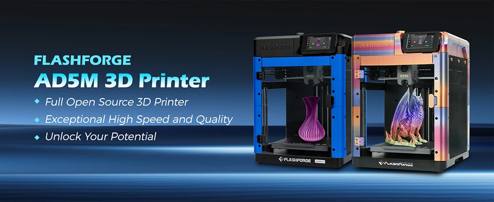Flashforge Adventurer 5M 3d Printer Max 600mm/s High Speed Full-auto Leveling 280℃ Direct Extruder PEI Flexible Plate