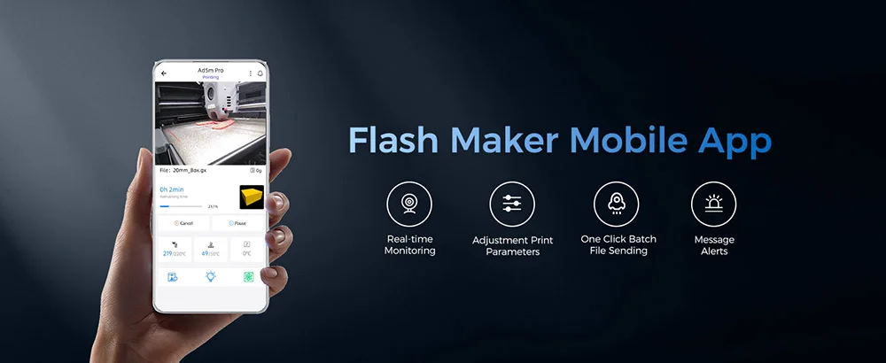 Flashforge Adventurer 5M 3d Printer Max 600mm/s High Speed Full-auto Leveling 280℃ Direct Extruder PEI Flexible Plate