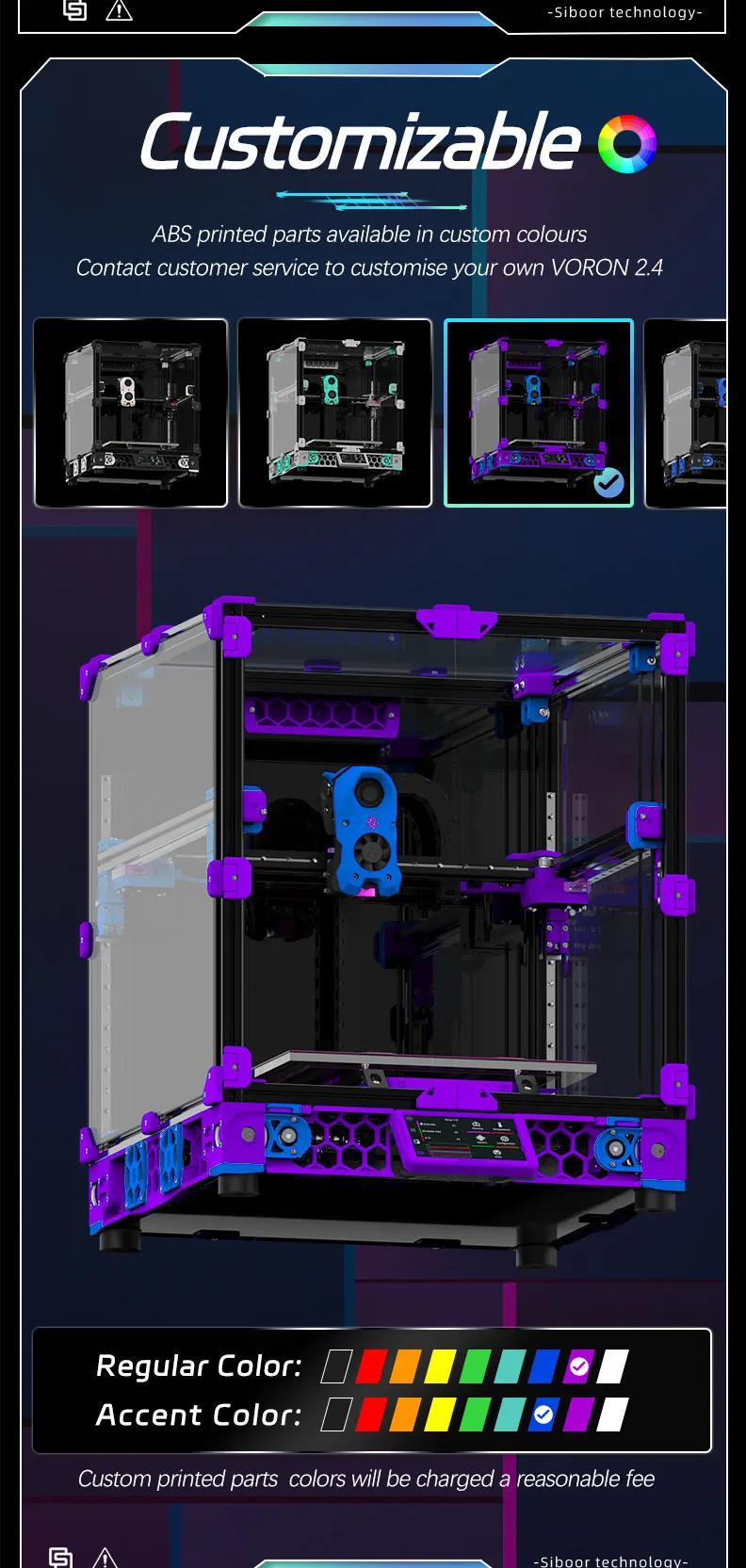VORON 2.4 DIY CoreXY 3D Printer Upgrade SIBOOR V2.4 R2 AUG Version 3D Printer Kit High Precision Klipper WiFi Cartographer V3