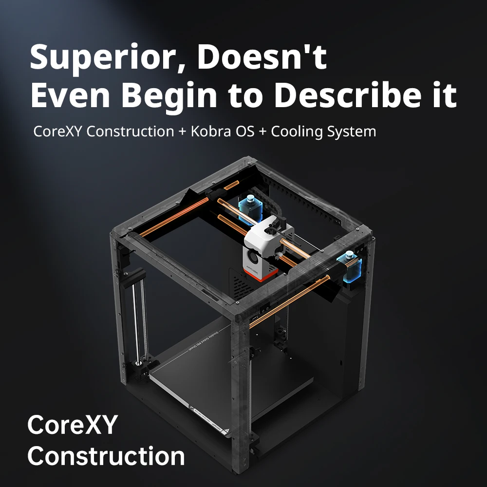 Anycubic Kobra S1 Combo Multi-Color 3D Printer Max Speed 600mm/s Core XY Stable Structure High Precision Ultra-Quiet 3D Printer