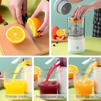 1PC electric juicer orange juice juicer USB rechargeable citrus lemon juicer wireless fruit blender automatic fresh juicer - Image 5